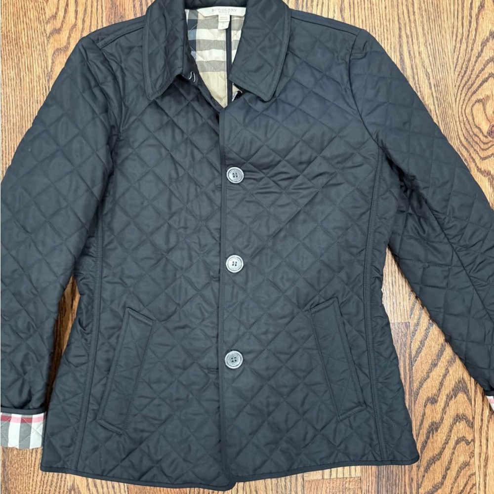 Black Quilted Burberry Women's Jacket